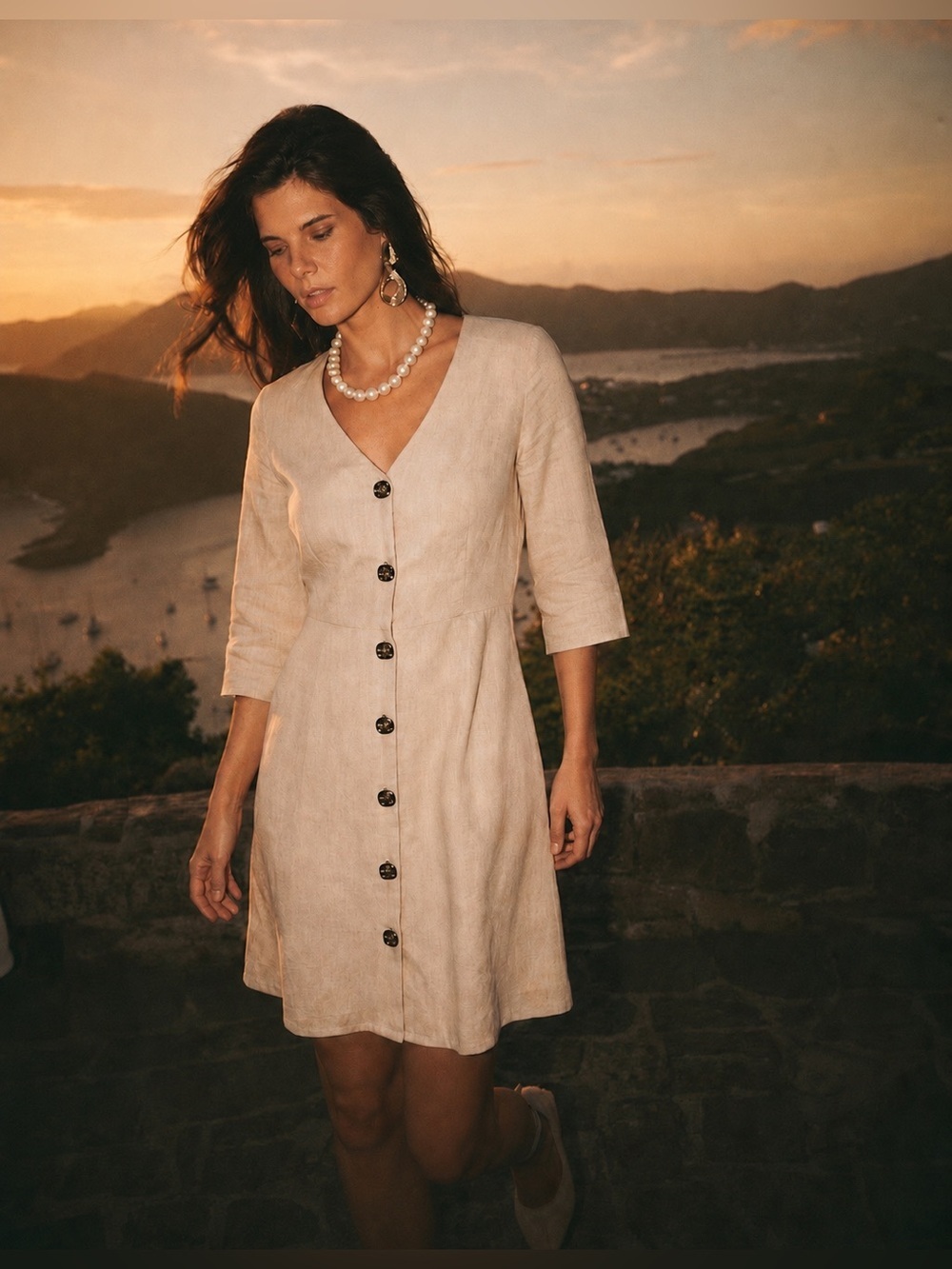 ❗️Donating soon❗️RESERVED Super Cute Button-Down Dress Cream Heather